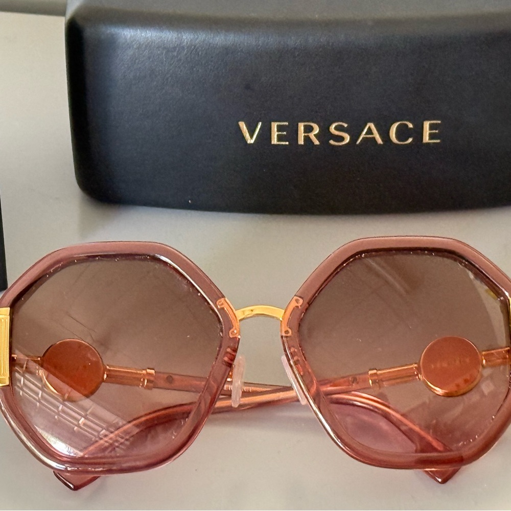 Versace Women's Hexagonal Sunglasses - Brown